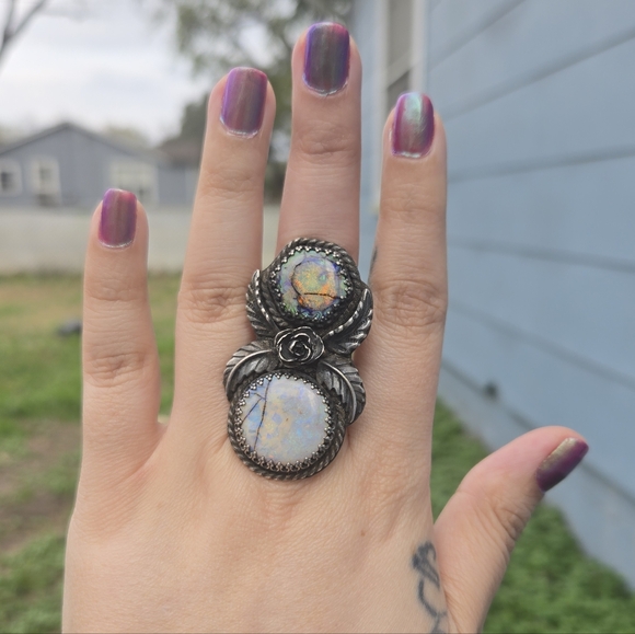 Artisan Handmade Monarch opal ring Size 7.5 OOAK Rare HTF - Picture 2 of 9